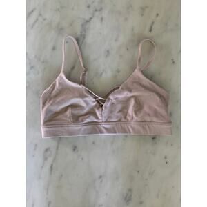 Dusty Rose Interlace ALO Yoga Sports Bra SZ Medium